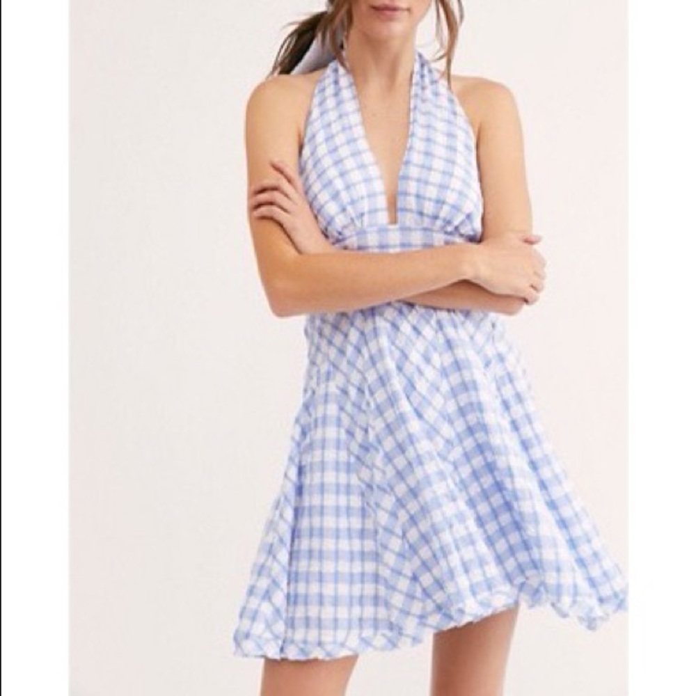Free People Plaid Halter Dress